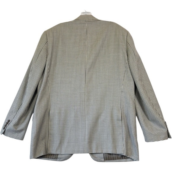 Baroni Lanificio di Pray Wool Silk Sport Coat Blazer‎ Sz 44R Brown Gingham Check - Picture 2 of 7
